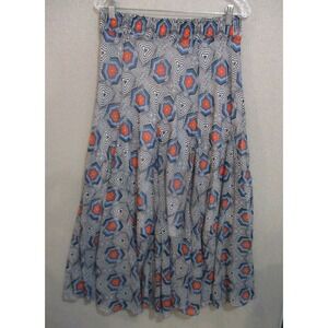 LAPIS 2670B Maxi Flare Skirt Size Large Geometric Print Lined